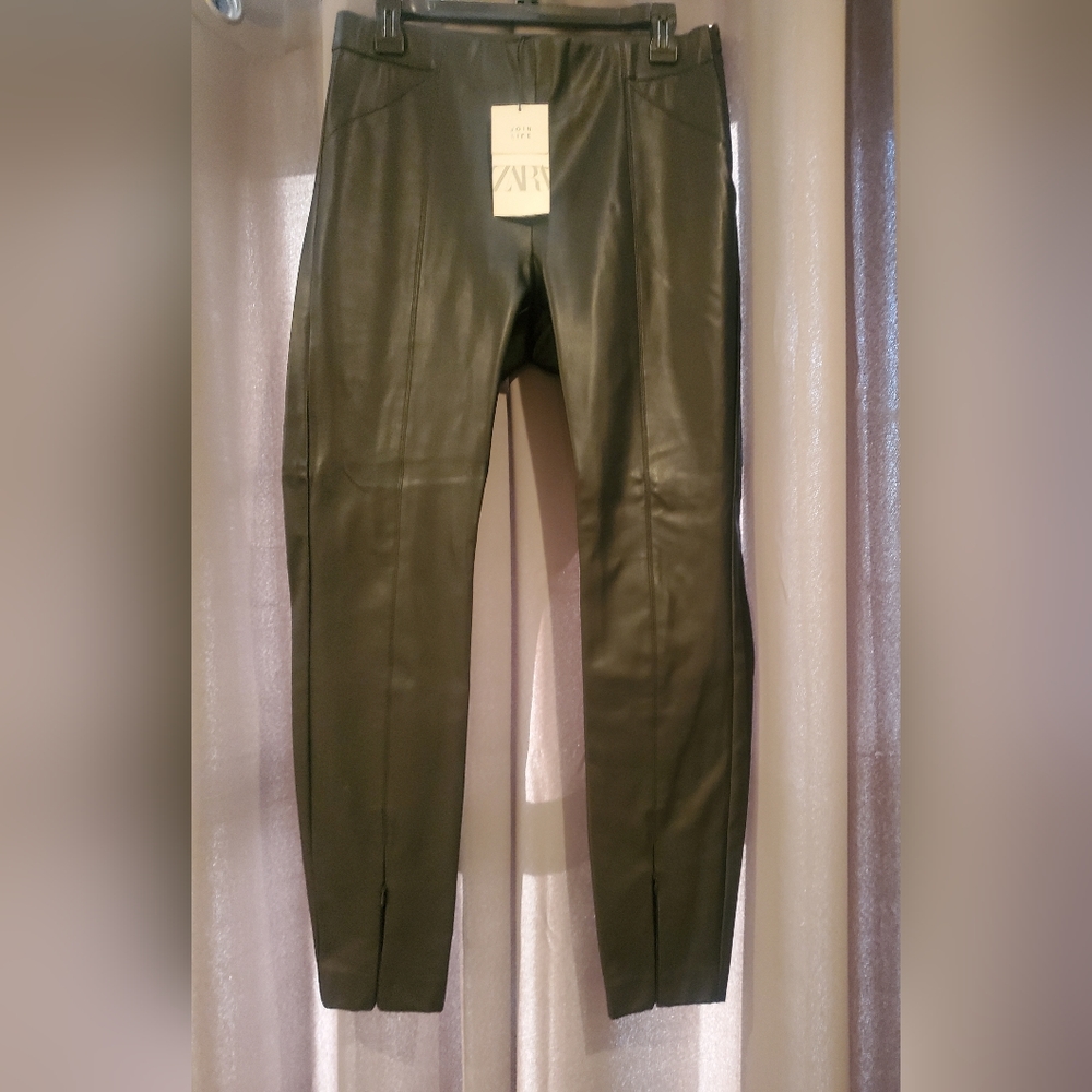 Zara black faux leather Pants